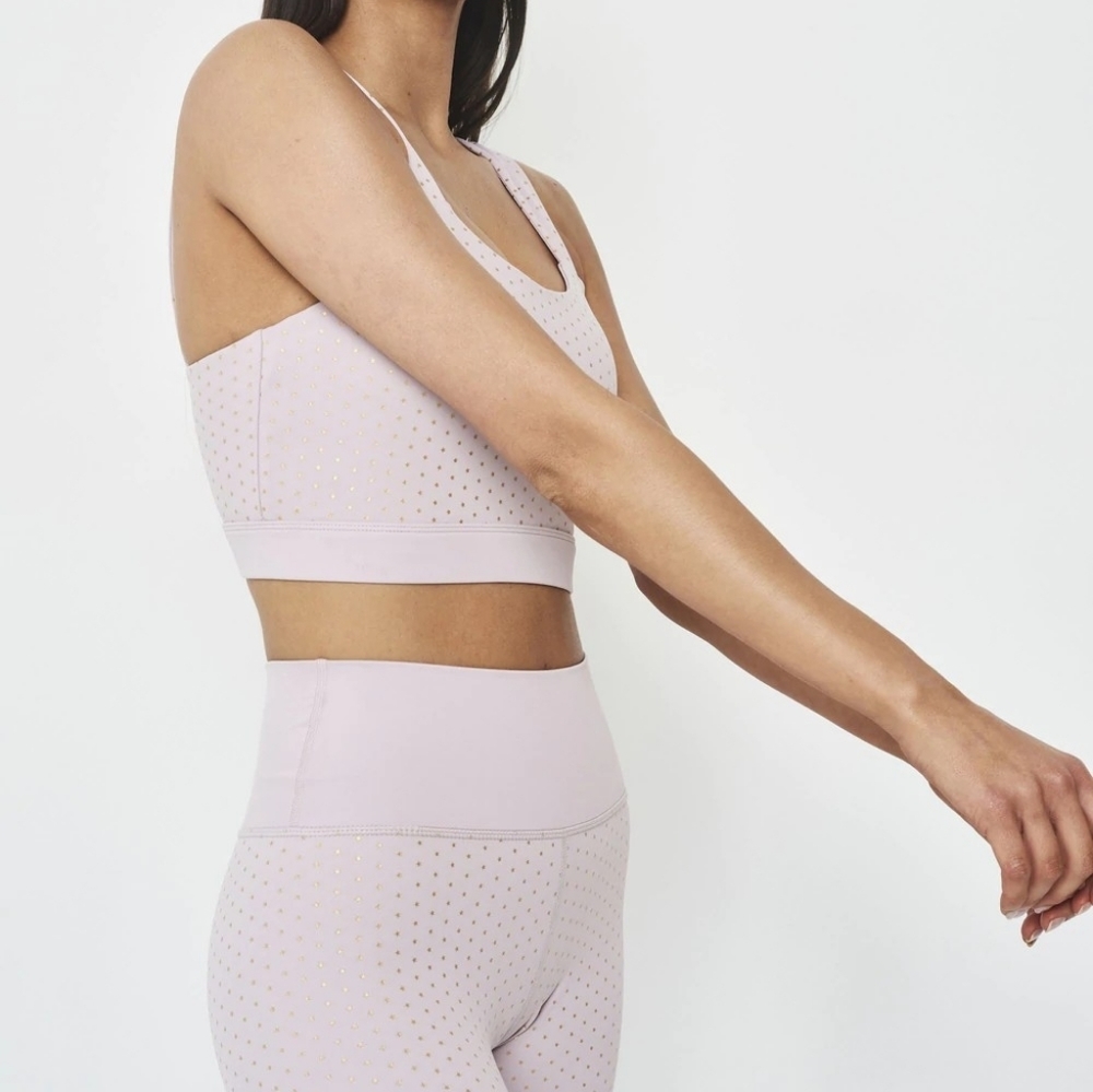 ALLFENIX Sports Bra Twilight Blush Pink Athletic Dance Gym Yoga Workout Size S